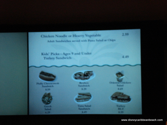 Market Street Sandwich menu