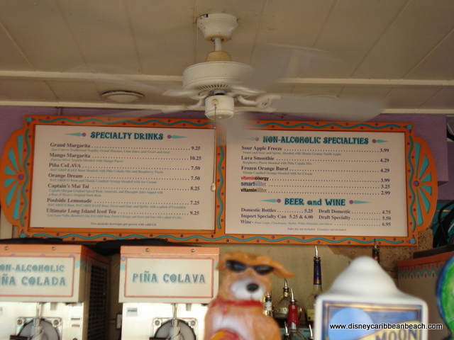 Banana Cabana menu