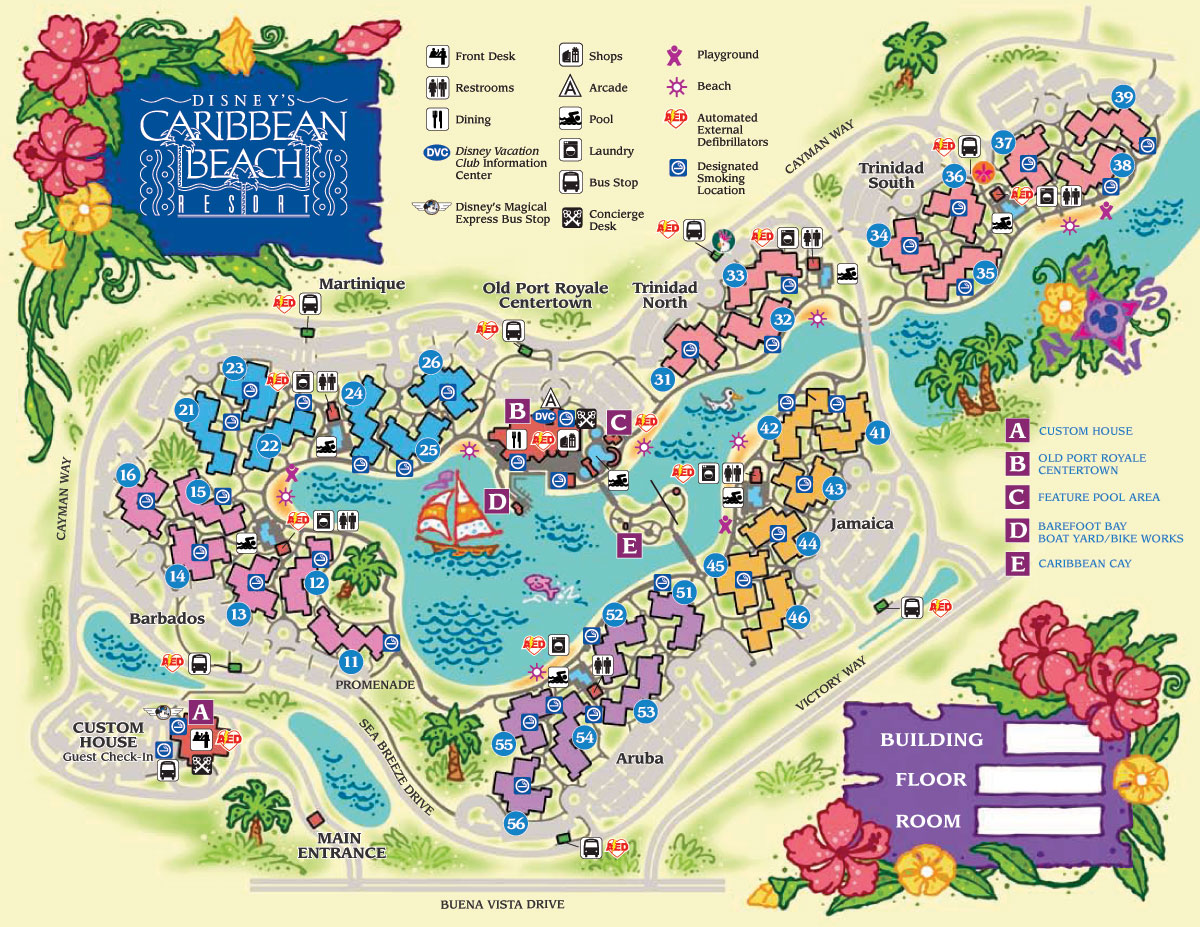 Caribbean Beach Resort Map