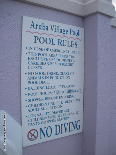 Aruba Pool Rules